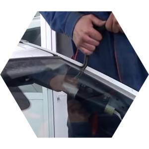 демонтаж уплотнителя стекла