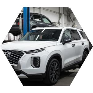 Хендай Палисад готовится к замене топливного насоса в автотехцентре